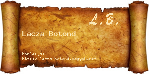 Lacza Botond névjegykártya